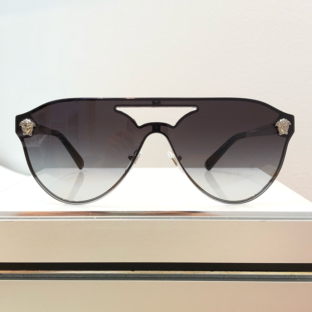 New Versace MOD2161 Gray Aviator Unisex Sunglasses